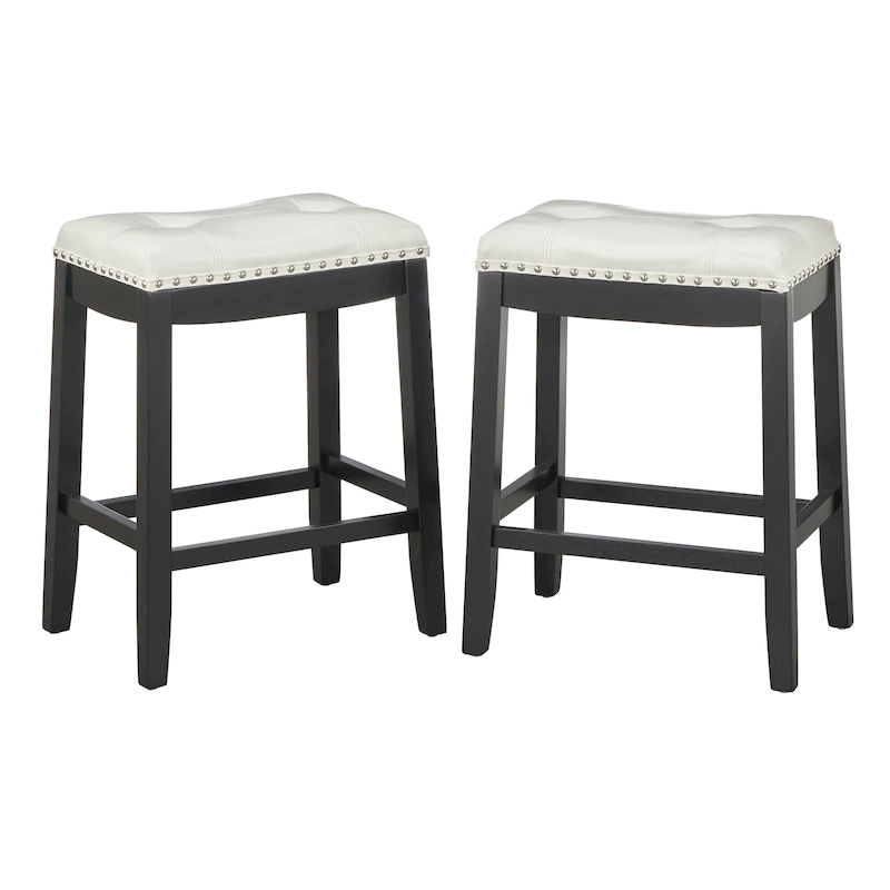 Simple Living Lonnie 24-inch Padded Counter Height Saddle Stools (Set of 2)