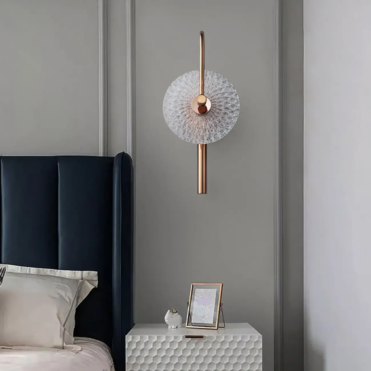 Modern Metal Glass Round Wall Sconce
