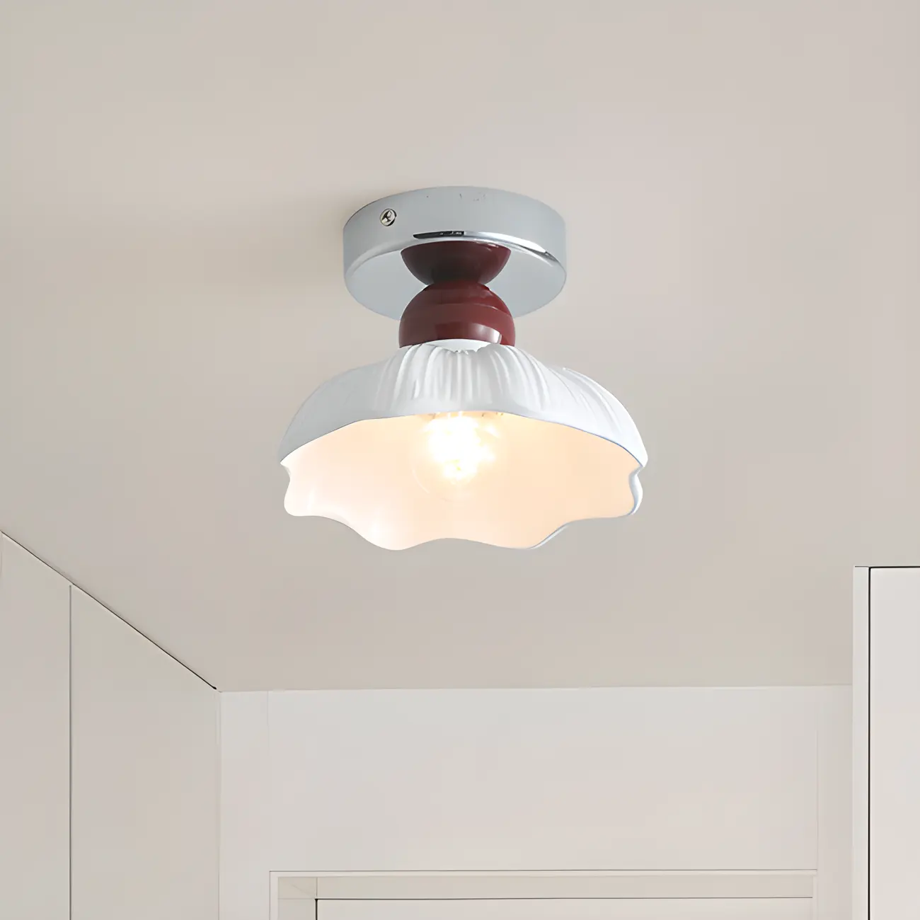 Elegant Resin LED Semi Flush Ceiling Light for Home Decor