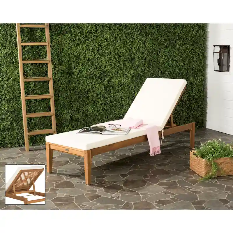 SAFAVIEH Outdoor Kicki Chaise Lounge Chair - 24Wx74Dx15H