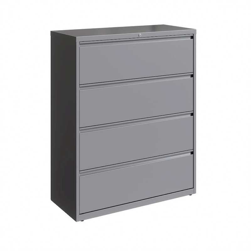 8000 Series 42 Wide 4-Drawer Lateral File Cabinet, Light Gray