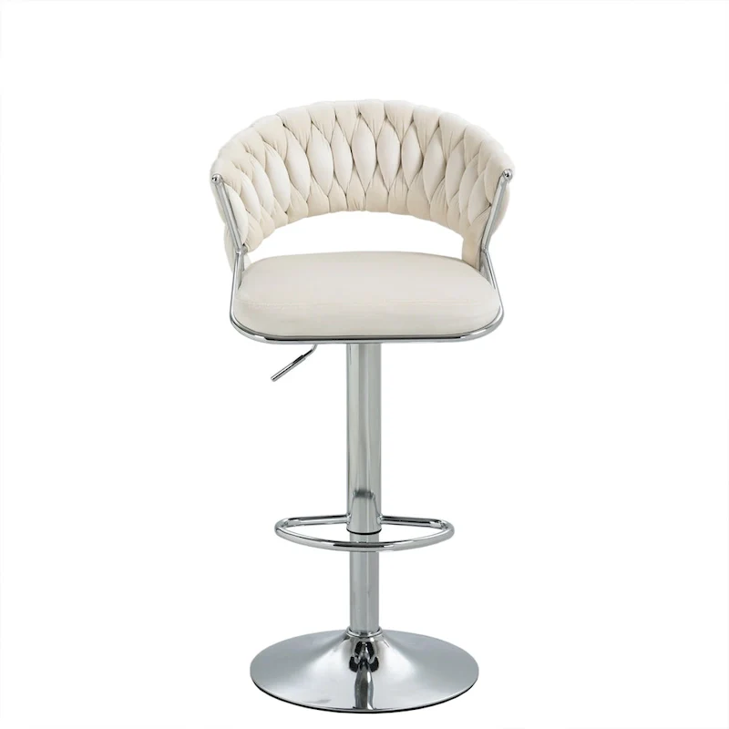 Set of 2 Bar Stool Adjustable Height with Swivel Seat