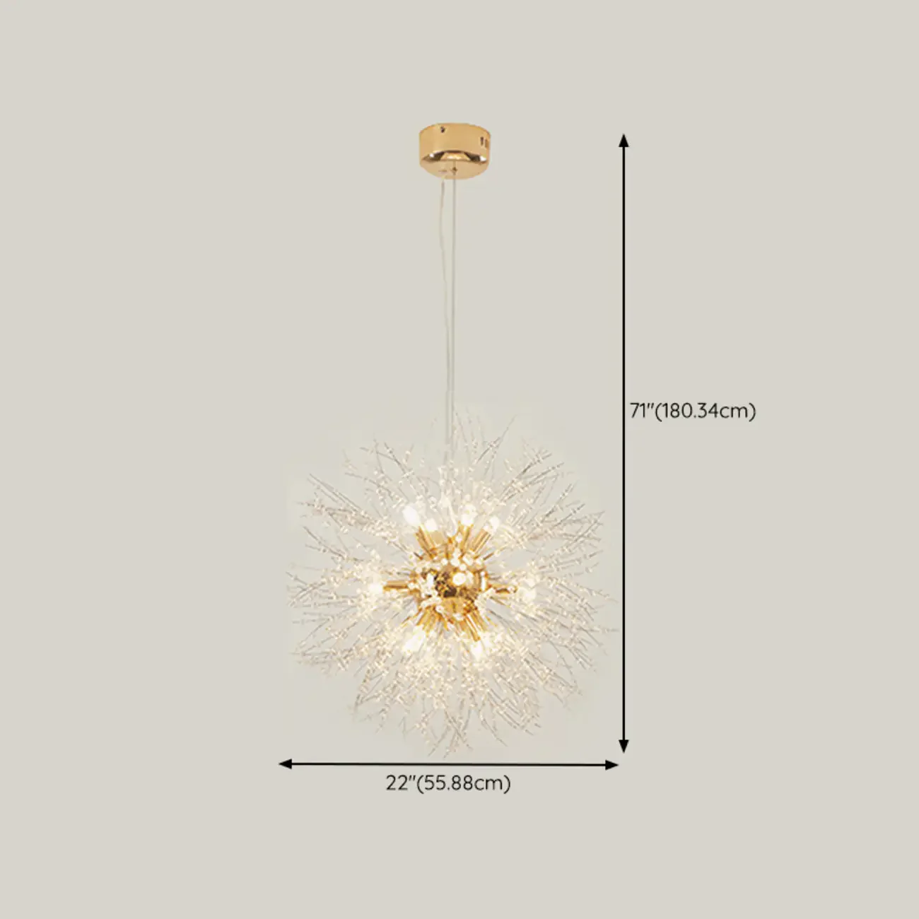 Luxury Crystal Chandelier Starburst with Flexible Length