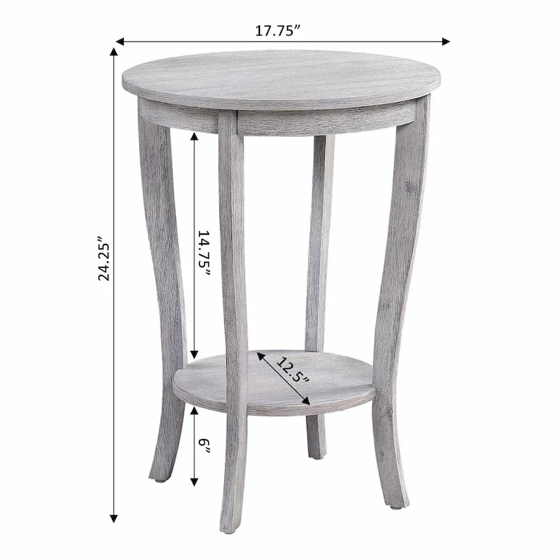 Round End Table with Shelf