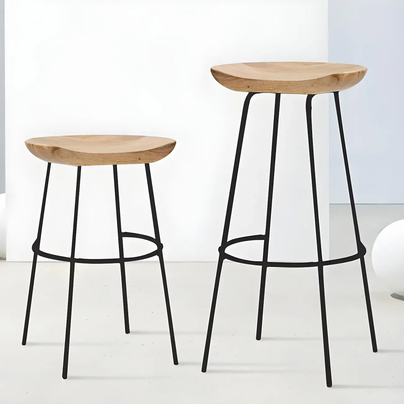 Modern Solid Wood Counter Height Bar Stools