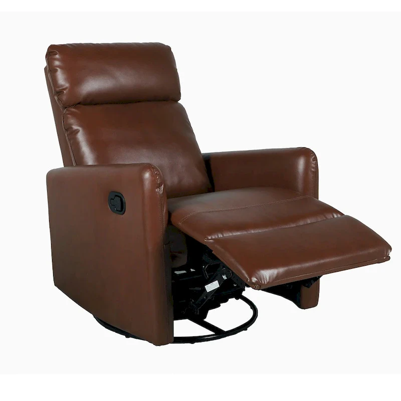 Leather Manual Swivel Recliner