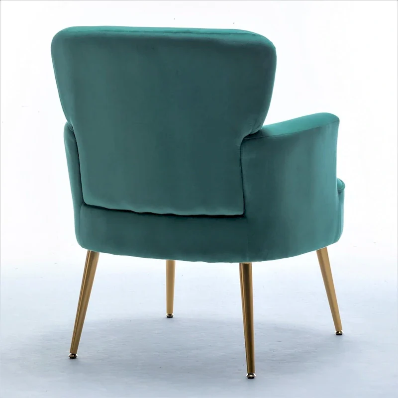 Velvet Accent Chair with Gold Metal Legs