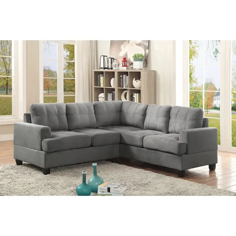 Sandridge 80 in. W 2-piece Microfiber L Shape Sectional Sofa - 80L x 80W x 36H