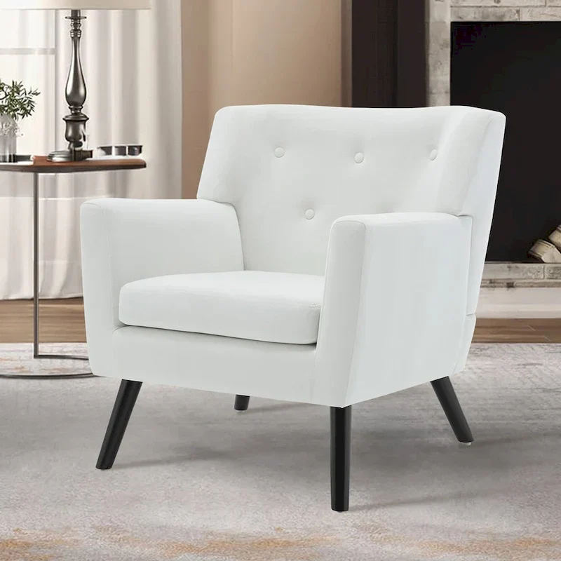 Velvet Upholstered Armchair Tufted Accent Chair, Set of 2 - 30.71H x 28.35 W x 27.56D