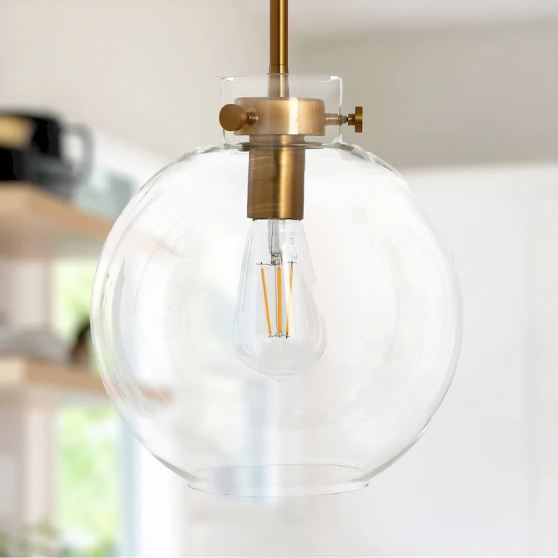 Robert Stevenson Lighting Marson - Clear Glass and Metal Ceiling Light