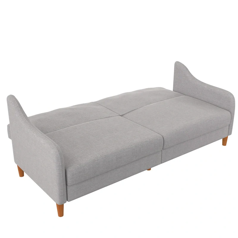 Convertible Coil Futon with Linen Upholstery