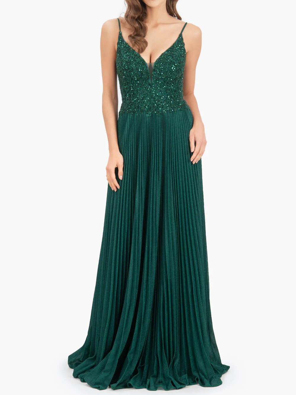 Rose Pink A-line Floor Length Glitter Jersey Prom Dress with Appliques and Sequins