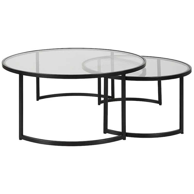 Rhea Black Nesting Coffee Tables S/2