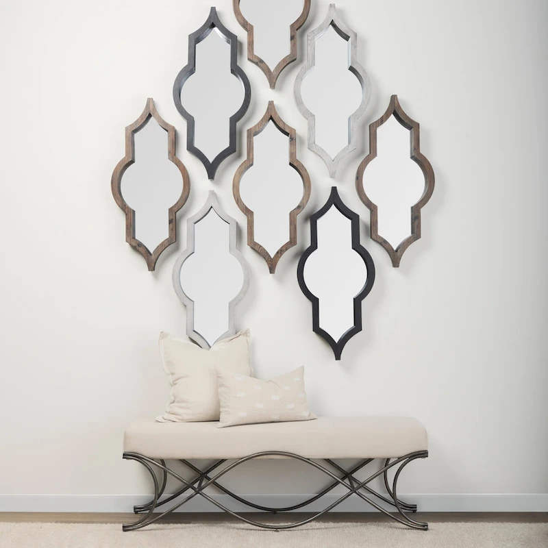 Ayla Gray Fabric Seat w/ Dark Nickel Metal Frame Bench