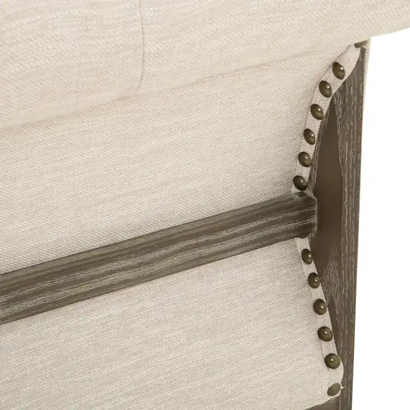 Beige Chesterfield Button Tufted 3-seater Sofa with Wood Legs