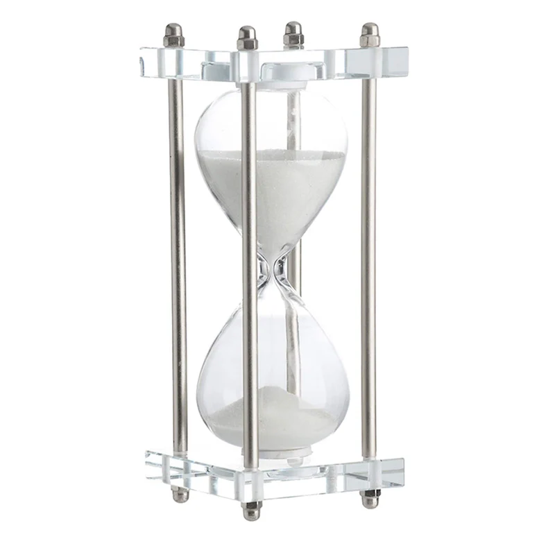 White and Silver 8-inch Industrial Hourglass