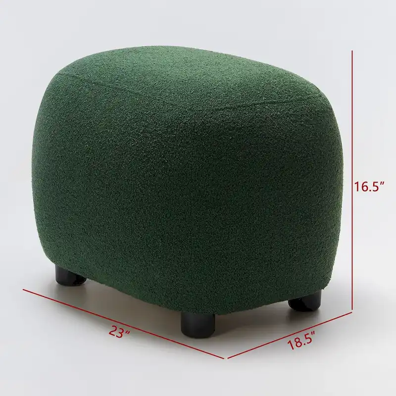KINWELL 23 Wide Boucle Upholstered Footstool Ottoman Sofa Chair Footrest
