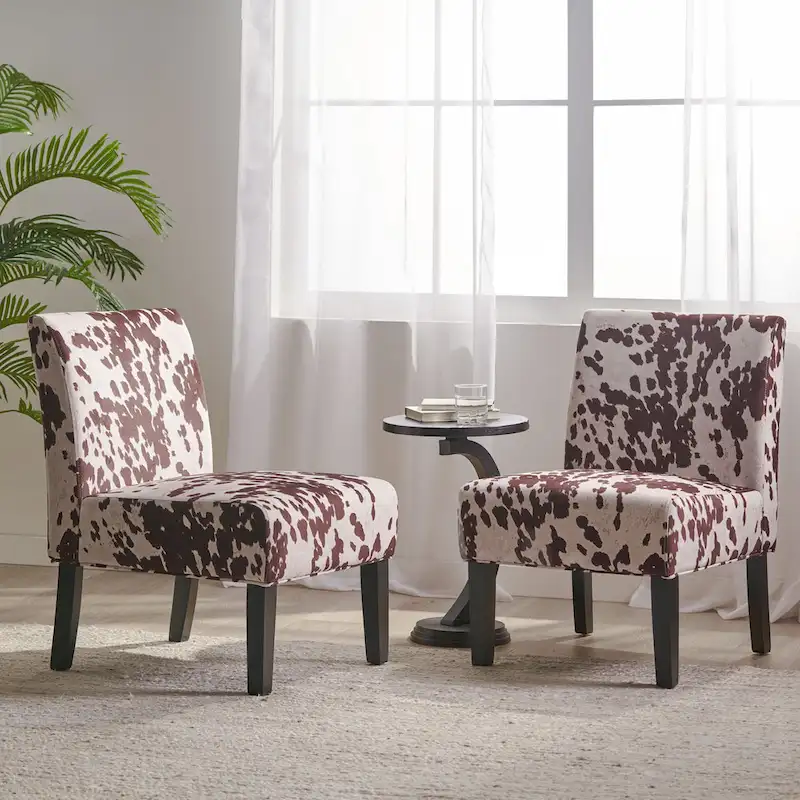 Contemporary Fabric Slipper Accent Chair
