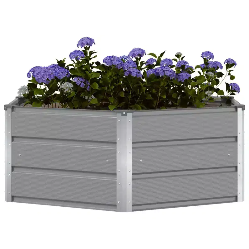vidaXL Planter Light Grey 50.79 x 50.79 x 17.72 in Steel