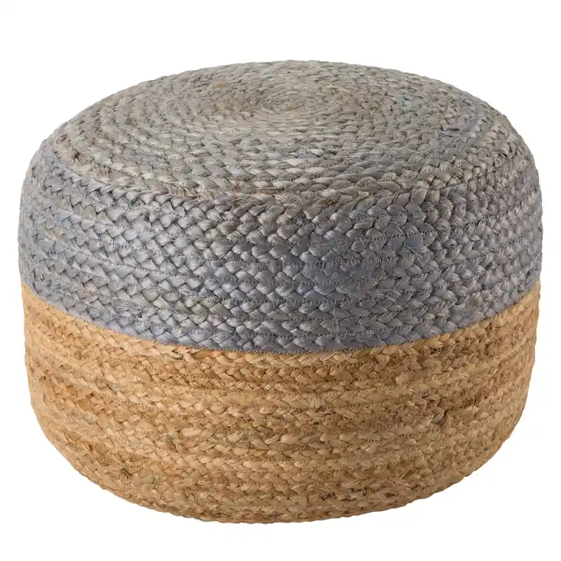 Juniper Home Saba Round Jute Pouf Ottoman/Foot Stool
