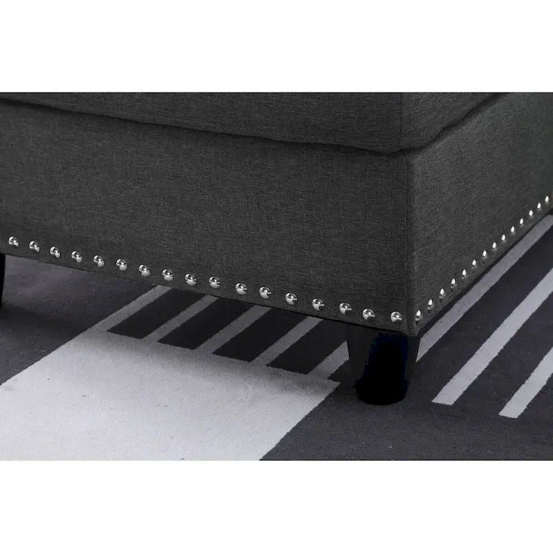 Alger 98-inch Wide Left Hand Facing Sofa with Chaise and Ottoman - 98W x 71D x 33H