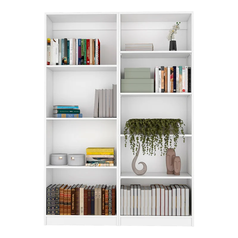 Kenyon Tall 5-Shelf Wide Bookcase Set of 2 - N/A