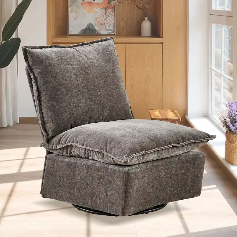 28.74  Chenille Upholstered 360 Swivel Rocking Chair