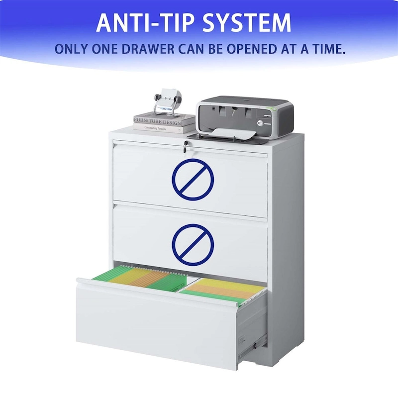 Lateral File Cabinet 3 Drawer,with Lock,Lockable File Cabinet