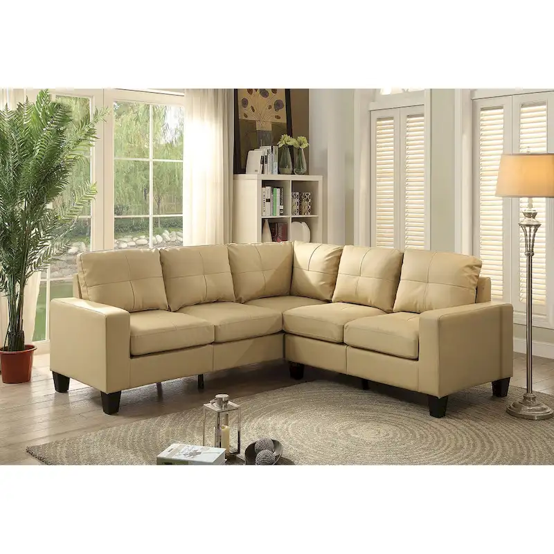 Newbury 82 in. W 2-piece Faux Leather L Shape Sectional Sofa - 32 L x 82 W x 35 H