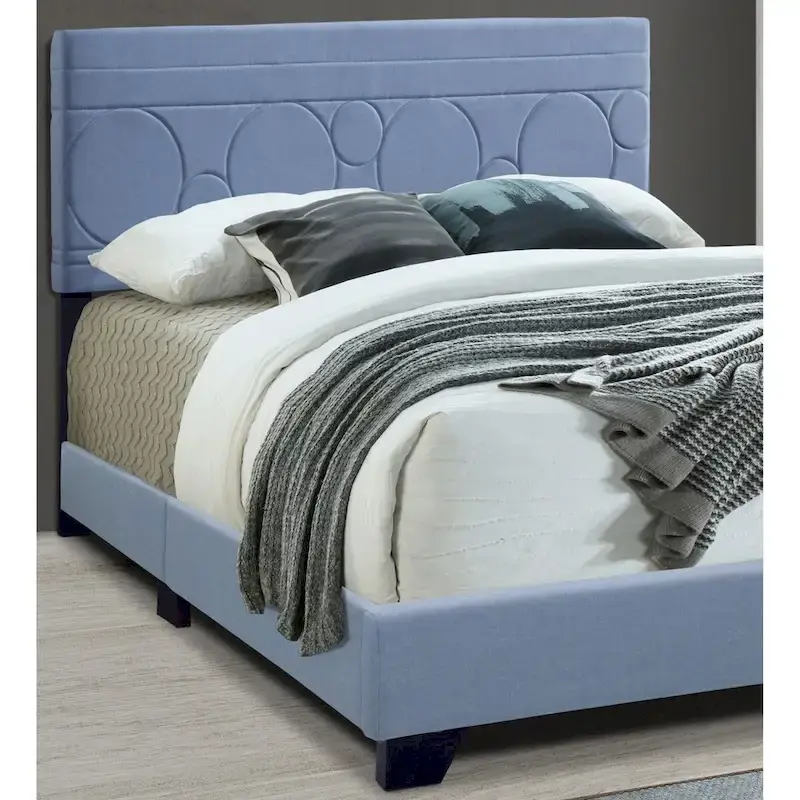 All-in-One Upholstered Blue Bed