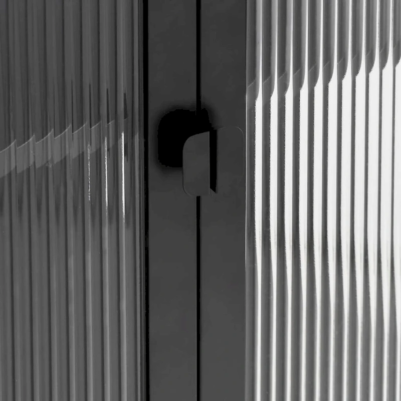 vidaXL Highboard Black 33.5 x15.7 x70.9  Glass and Steel