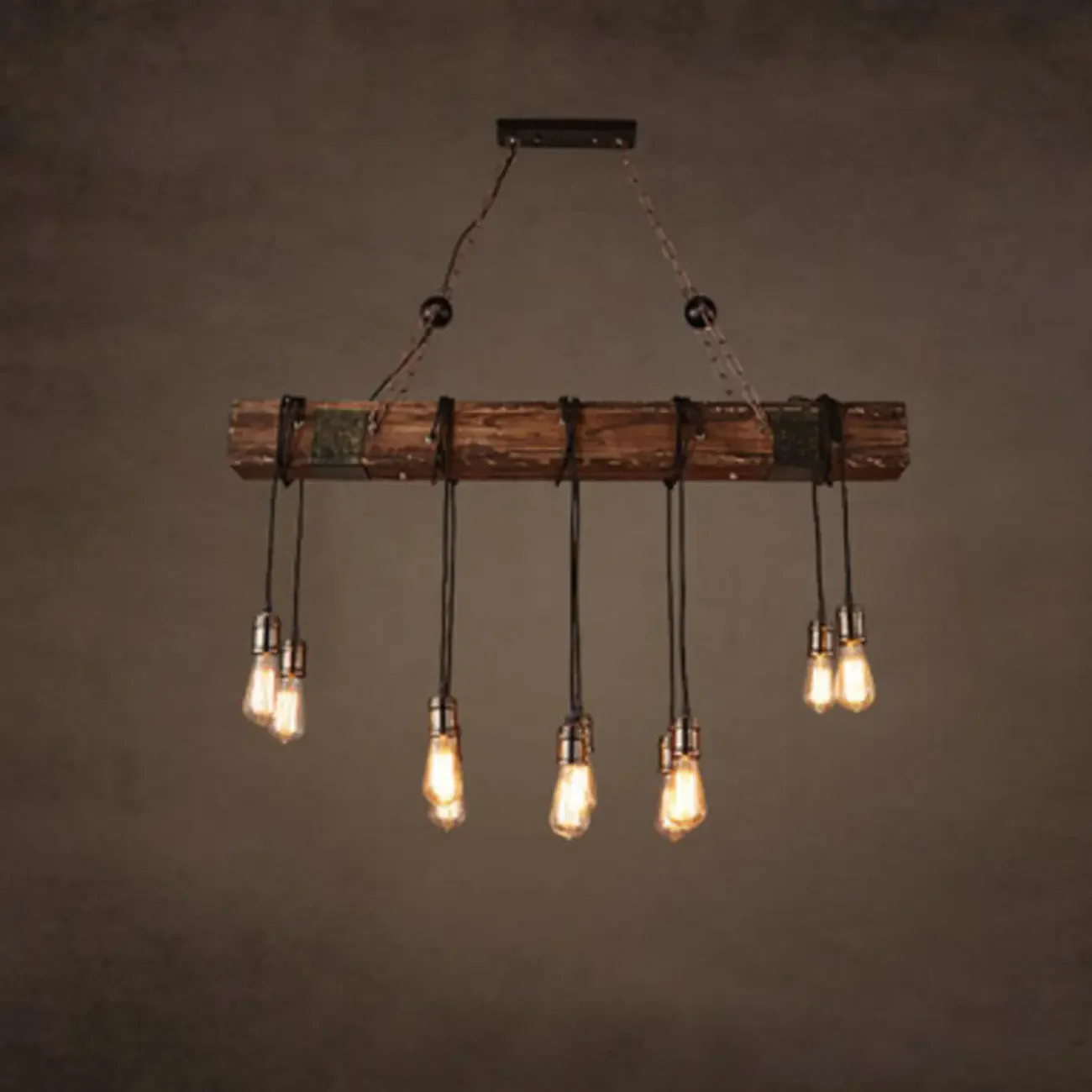 Industrial Island Light Brown Steampunk Cylindrical Pendant Light