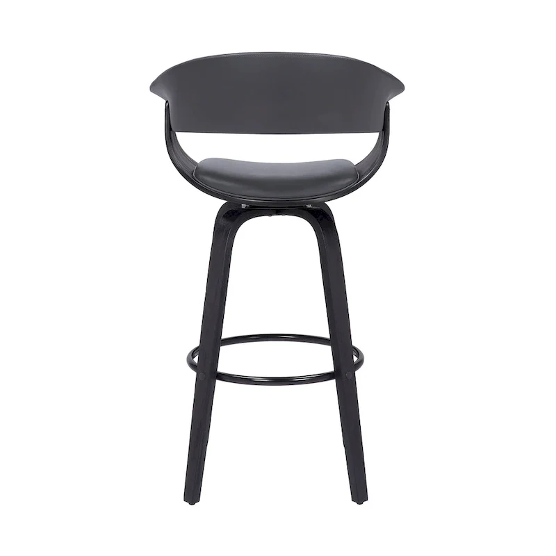 Grey/Cream Faux Leather Swivel Counter Stool, Low Back, Seats 1