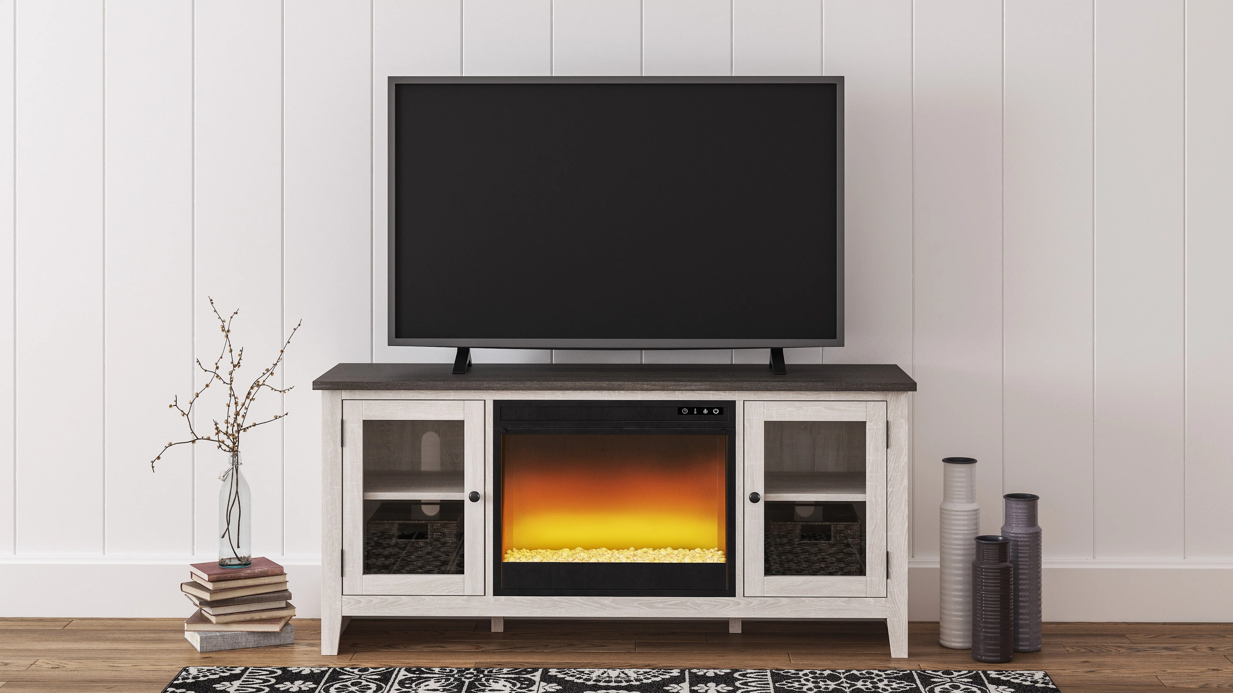 Doris 60 Media Stand with Optional Fireplace