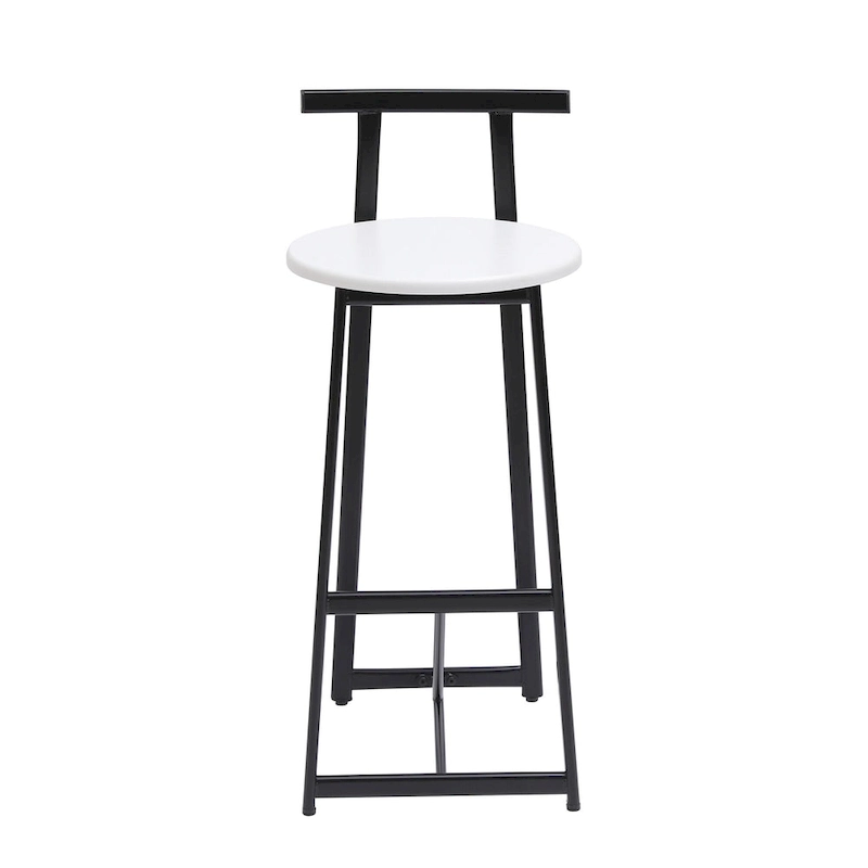 Armless Counter Height Bar Stool Set of 3, with Metal Frame and Wooden Seat