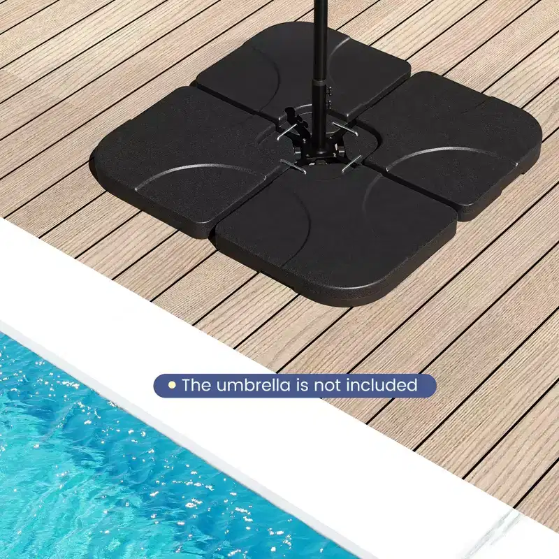 Costway 20 Patio Offset Umbrella Base Stand Water Filled Base Weights Sand Plate Set Brown/Black