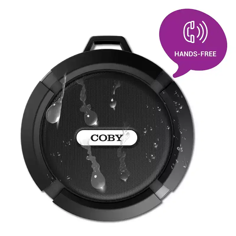 Coby Rugged Gear Bluetooth-Speaker, Red Bluetooth-Shower-Speaker