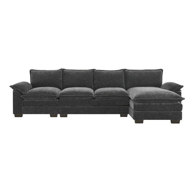 Modern L-shaped Cloud Sofa with Chaise Lounge