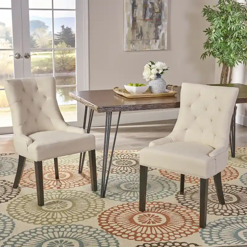 Christopher Knight Home Cheney Contemporary Tufted Dining Chairs (Set of 2) - 21.50 L x 25.00 W x 36.00 H
