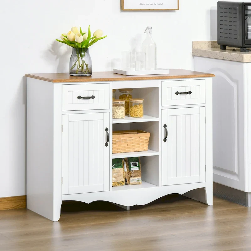 Accent Sideboard Storage Cabinet, Serving Buffet with Drawers and Adjustable Shelves for Dining Room, Living Room