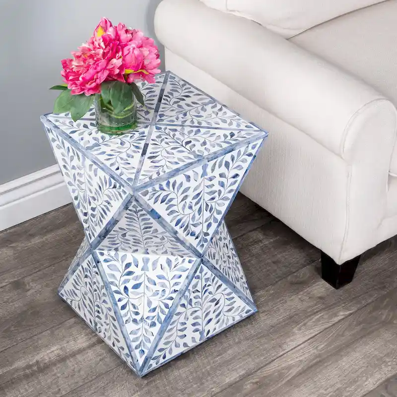 Bone Inlay End Table