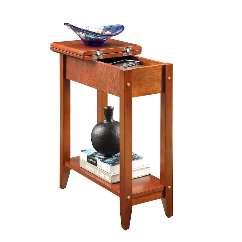 Flip Top End Table with Shelf