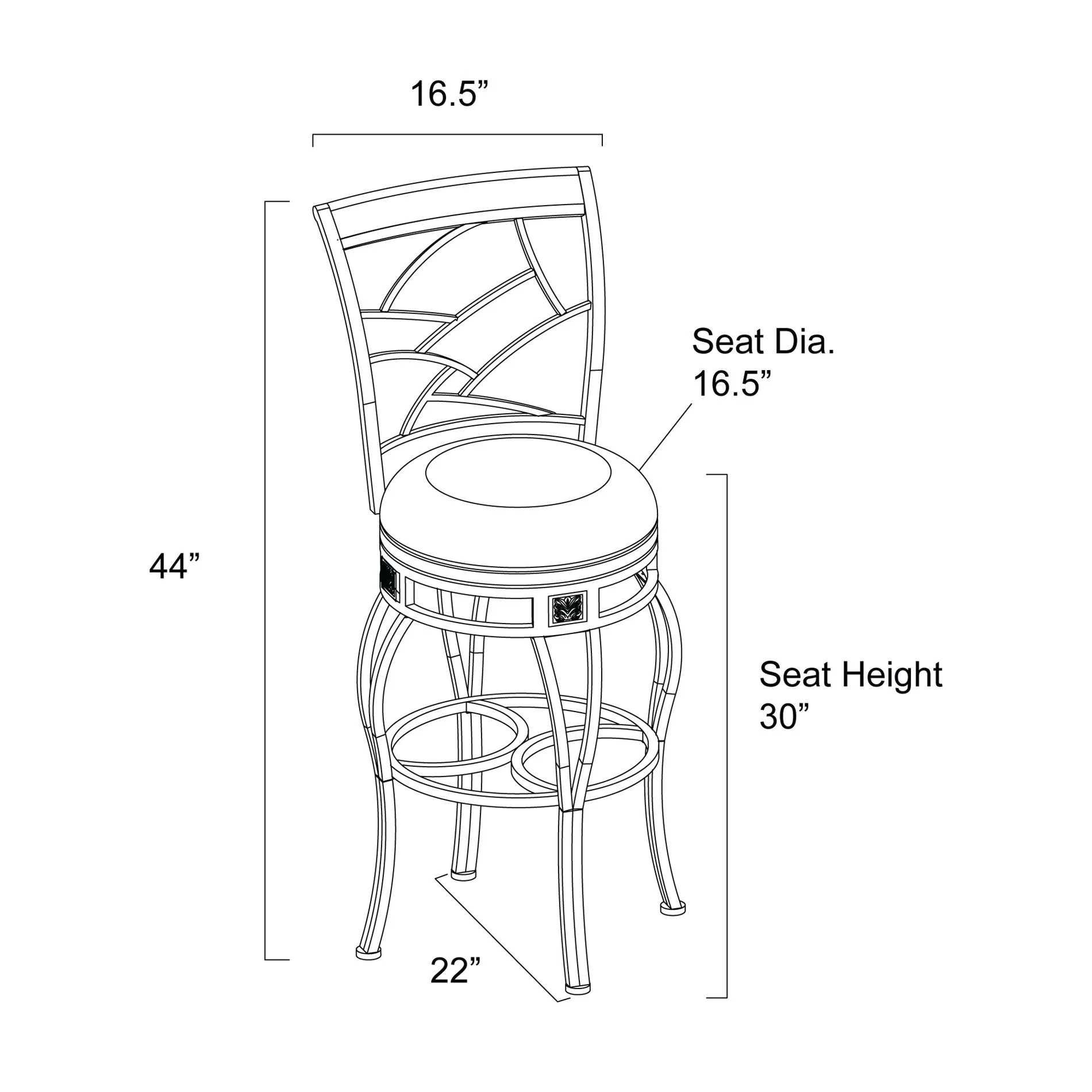 Monarch II 30 Swivel Bar Stool, Set of 2