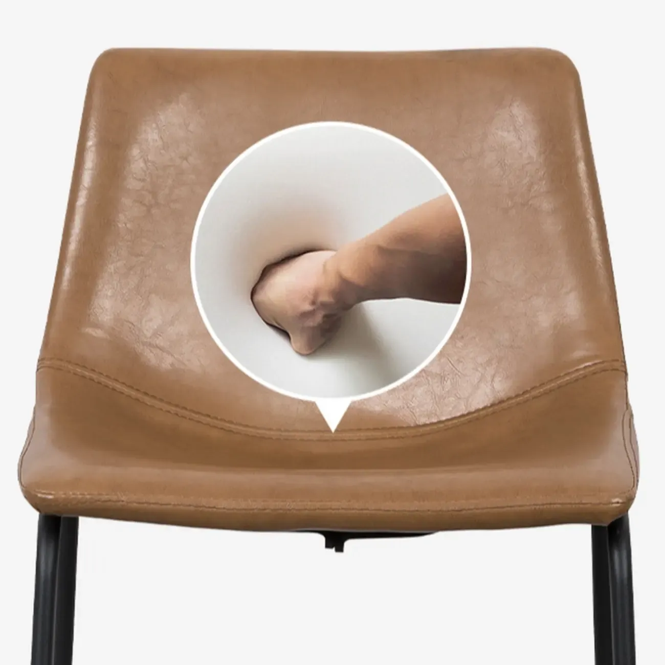 Modern Pedestal Upholstered Leather Counter Height Bar Stools