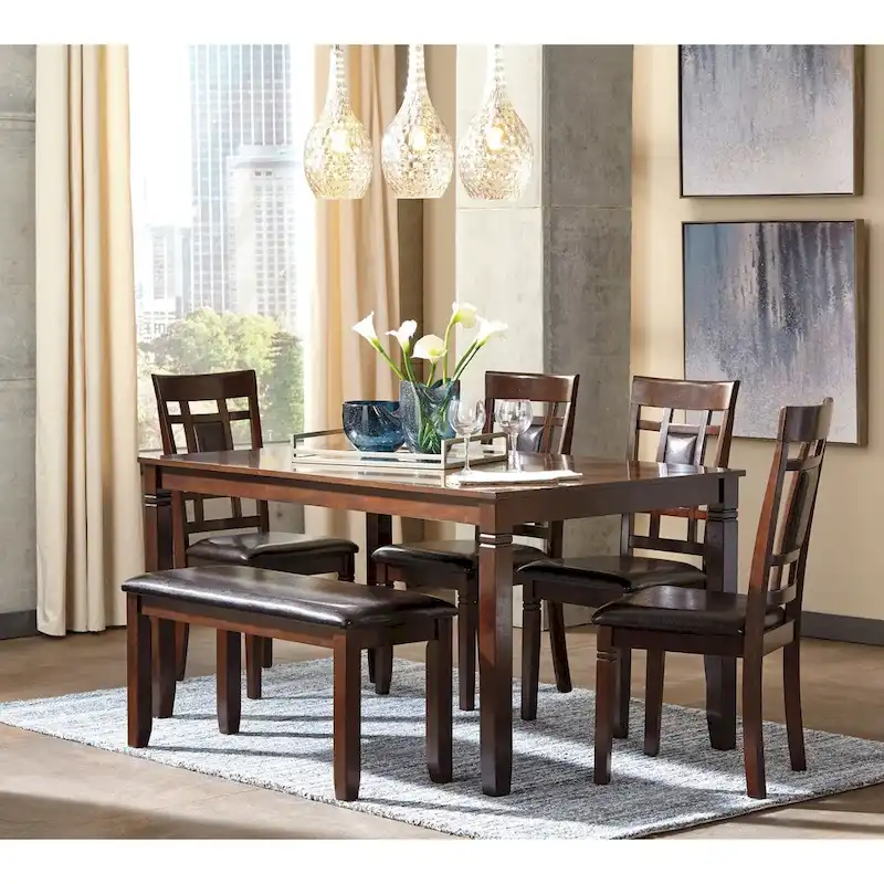Bennox Brown 6-piece Dining Room Table Set