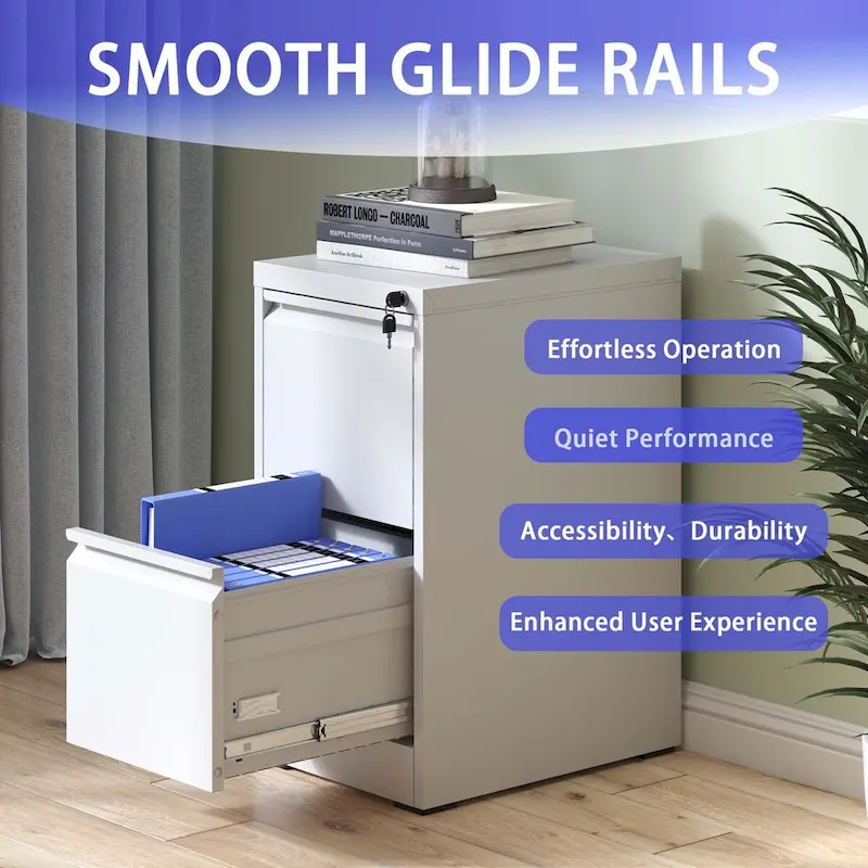 2 Drawer Metal Vertical File Cabinet with Lock