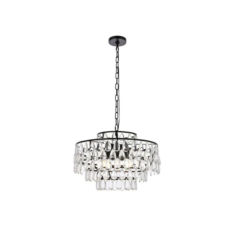 Elegant Lighting 1102D20 Mila 5 Light 20  Wide Crystal Pendant with