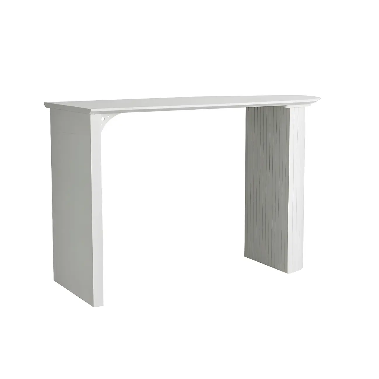 Modern White Free Form Wood Double Pedestal Bar Tables