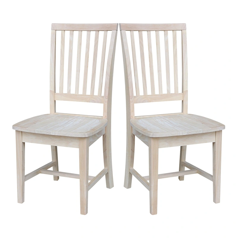Solid Wood Mission Dining Side Chairs, Set of 2