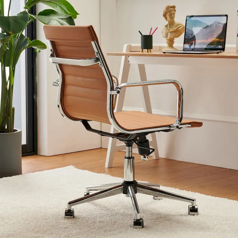 LUXMOD Ribbed Home Office Computer Chair Desk Chair
